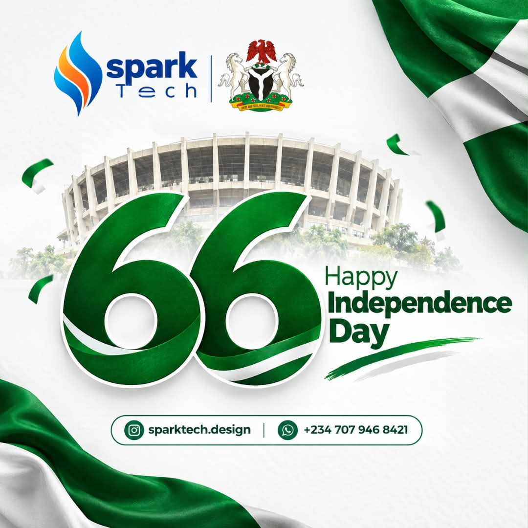 I designed this Democracy Day flyer using *CorelDRAW* with a clean white background, bold green & black typography, Nigeria's flag and National Theatre imagery, and a subtle map overlay to celebrate freedom, unity, and progress.